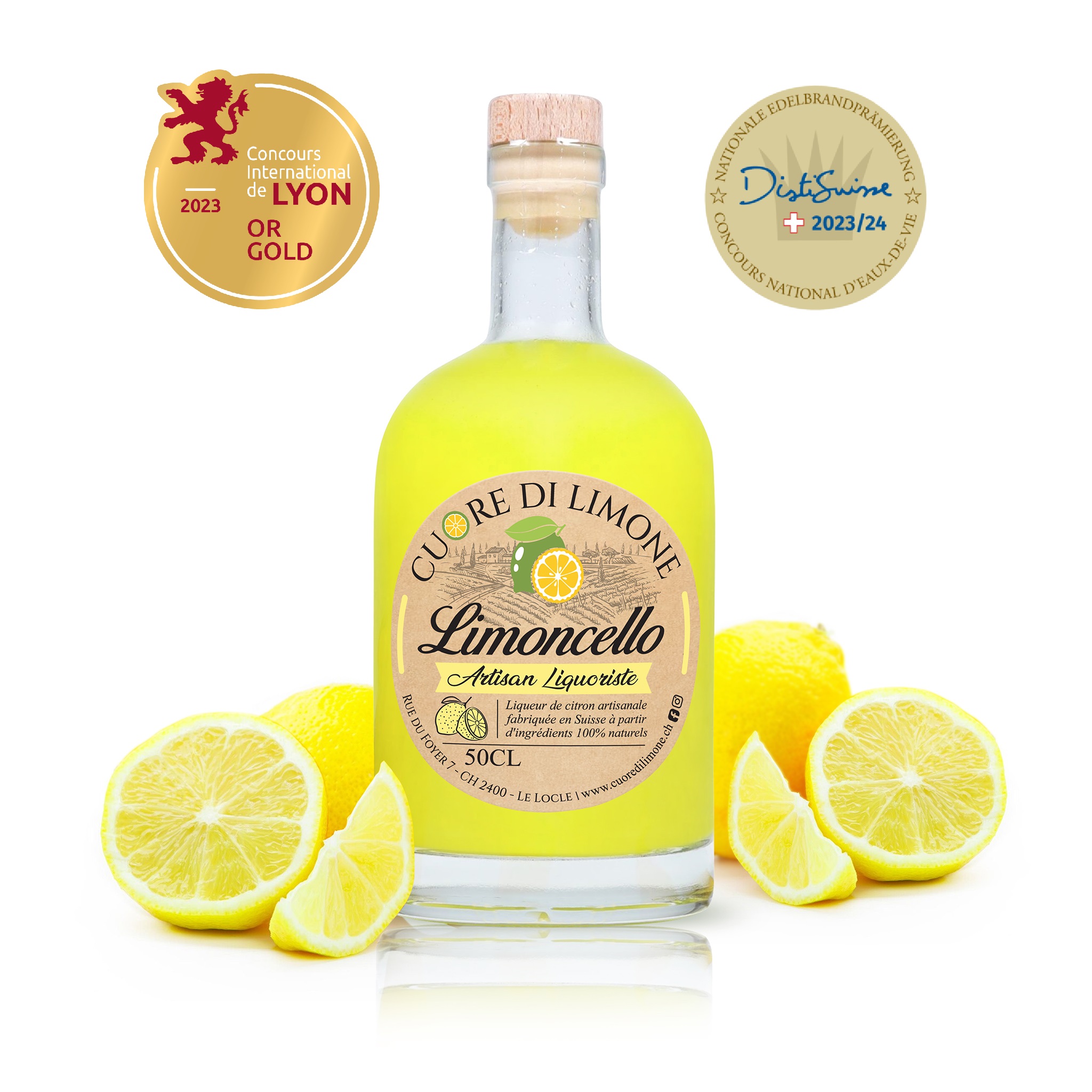 Limoncello Italien Traditionnel Ou Liqueur De Citron Image stock
